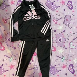 Toddler Adidas Black & Pink Track Suit